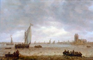 Maas Estuary, Dordrecht. autorstwa Jan van Goyen