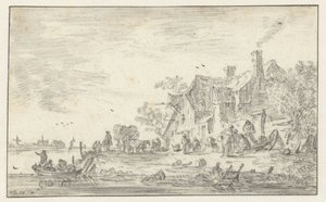 Gospodarstwo na brzegu rzeki autorstwa Jan van Goyen