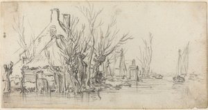 Domki nad rzeką autorstwa Jan van Goyen