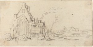 Domy przy drodze autorstwa Jan van Goyen
