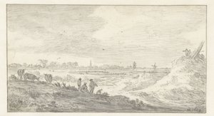 Krajobraz z postaciami na wydmie autorstwa Jan van Goyen
