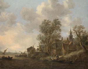 Widok na miasto nad rzeką autorstwa Jan van Goyen