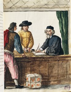 Wybitny kupiec, ilustracja z Ilustrowanej księgi strojów weneckich, autorstwa Jana Grevenbroecka (1731-1807), akwarela, Włochy autorstwa Jan van Grevenbroeck
