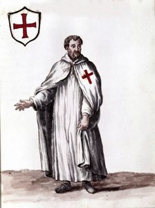 Kawaler Zakonu Templariuszy. Rysunek akwarelowy i tusz z rękopisu „Zwyczajności Wenecjan” Jana van Grevenbroecka (lub Giovanniego Grevembrocha (Grevenbrocha) (1731-1807) autorstwa Jan van Grevenbroeck
