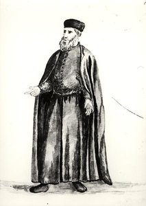 Lider Robotników z Arsenału Weneckiego (akwarela na papierze) (zdjęcie czarno-białe) autorstwa Jan van Grevenbroeck