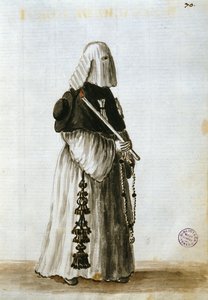 Szaty Bractwa Cierpienia Śmierci (pióro i atrament i toaleta na papierze) autorstwa Jan van Grevenbroeck