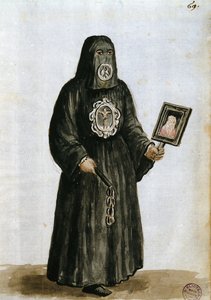 Szaty strażników świeckiego cechu św. Fantino w Wenecji (pióro i atrament i toaleta na papierze) autorstwa Jan van Grevenbroeck