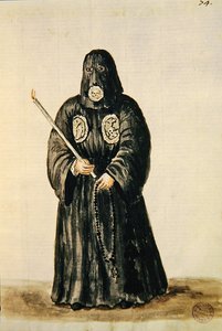 Szaty świeckiego cechu Ukrzyżowania (pióro i atrament oraz toaleta na papierze) autorstwa Jan van Grevenbroeck