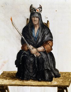 Czarodziejka, ilustracja z Strojów Wenecjan w każdym wieku, pieczołowicie zbierana i malowana w XVIII wieku, Giovanni di Grevembroch (1731-1807) autorstwa Jan van Grevenbroeck