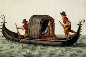 Wenecka panna młoda zabierana gondolą na ślub, Jan Grevenbroeck (1731-1807), Włochy autorstwa Jan van Grevenbroeck