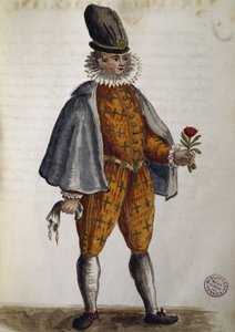 Młoda Wenecjanka, akwarela z stroju weneckiego, niemal w każdym wieku, starannie zebrana i namalowana w XVIII wieku, Jan van Grevenbroek lub Giovanni Grevenbroich (1731-1807), Włochy autorstwa Jan van Grevenbroeck