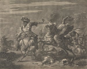 Scena bitwy - Śmierć Turka autorstwa Jan van Huchtenburg