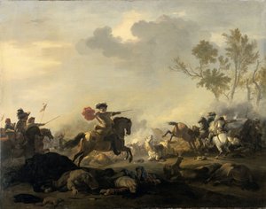 Atak kawalerii autorstwa Jan van Huchtenburg