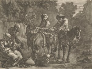 Grabieżcy, okradający rolnika i jego żonę autorstwa Jan van Huchtenburg