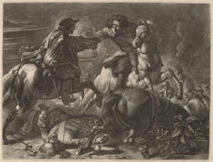 Dwóch walczących jeźdźców autorstwa Jan van Huchtenburgh