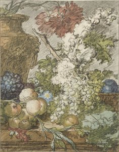 Szkic do martwej natury owoców i kwiatów Szkic do układania owoców i kwiatów autorstwa Jan van Huysum