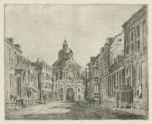 Widok na Wittevrouwenpoort w Utrechcie autorstwa Jan van Lokhorst