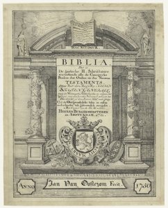 Strona tytułowa Biblii z 1721 r. autorstwa Jan van Oosterom