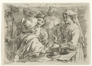 Wróżka z klientem autorstwa Jan van Ossenbeeck