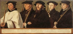 Pięciu członków Utrechckiego Bractwa Pielgrzymów w Jerozolimie, ok. 1541 autorstwa Jan van Scorel