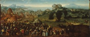 Krajobraz z Turniejem i Łowcami autorstwa Jan van Scorel