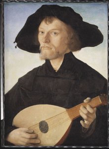 Portret grającego na lutni autorstwa Jan van Scorel