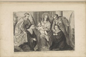 Maryja z Dzieciątkiem, Św. Łucja, Św. Katarzyna Aleksandryjska i Dwóch Założycieli