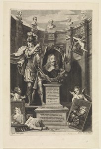 Portret arcyksięcia Leopolda Wilhelma Austrii jako kolekcjonera sztuki Theatrum Pictorium (tytuł serii) Strona tytułowa dla: David Teniers, Theatrum Pictorium, 1658