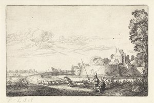 Krajobraz z Zijlpoort w Haarlem Krajobrazy (tytuł serii) Amenissimae aliquot requculae (tytuł serii) autorstwa Jan van de Velde (II)