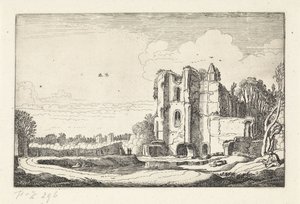 Ruiny zamku Brederode kasteel Krajobrazy (tytuł serii) Amenissimae aliquot requculae (tytuł serii) autorstwa Jan van de Velde (II)