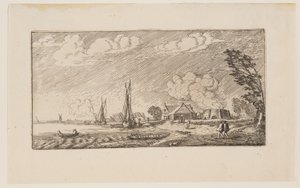 Lime-Kiln w burzową pogodę, od Six Landscapes autorstwa Jan van de Velde II