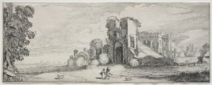 Kilka przyjemnych krajobrazów i ruin starożytnych zabytków: Zamek Brederode autorstwa Jan van de Velde II