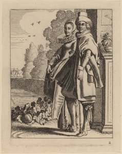 Dwie postacie w kostiumie autorstwa Jan van de Velde II