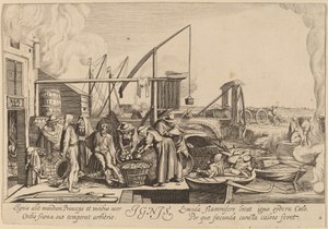 Ogień autorstwa Jan van de Velde II after Willem Buytewech