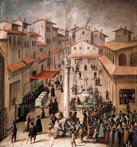 Piazza del Mercato Vecchio, Florencja autorstwa Jan van der Straet