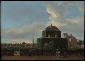 Huis ten Bosch w Hadze i jej formalnym ogrodzie (widok ze wschodu) autorstwa Jan van der Heyden