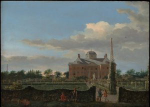 Huis ten Bosch w Hadze i jego ogród formalny (widok od południa) autorstwa Jan van der Heyden