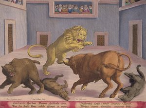 Noblemen Watch Combat of Wild Beasts in Indoor Circus, tablica 12 z 