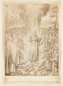 Historia S. Giovanniego Albertiego Fiorentino. Opat Petrus udowadnia ogniem, że biskup Florencji jest heretykiem i Simonistą autorstwa Jan van der Straet
