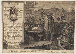Astrolabium - Amerigo Vespucci, z Nova Reperta autorstwa Jan van der Straet