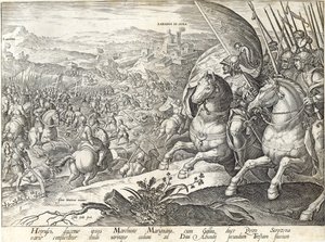 Bitwa pod Labadia si Sena i St. Abonda, tablica 3 z „Historii Medyceuszy”, sztychowana przez Philipa Galle (1537-1612), ok. 1583 autorstwa Jan van der Straet