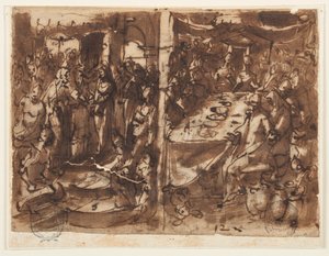 Recto: Małżeństwo Dziewicy autorstwa Jan van der Straet, called Stradanus