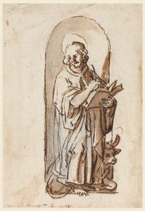 Święty Łukasz w niszy autorstwa Jan van der Straet, called Stradanus