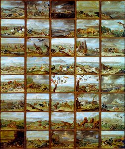 Zwierzęta Tabela przedstawiająca przedziały odpowiadające różnym gatunkom zwierząt. Obraz Jana Van Kessela (1626-1679) Madryt XVII w., Muzeum Prado