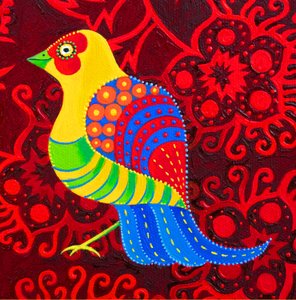 Ptak niebieskoogonowy, 2019 autorstwa Jane Tattersfield