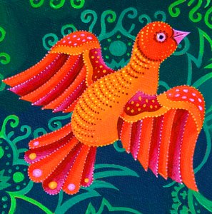Pomarańczowy ptak, 2019 autorstwa Jane Tattersfield