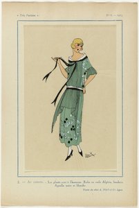 Bardzo paryski, 1923, nr 6: 2.- W OGRODZIE. / Plisy są w centrum uwagi... autorstwa Janik