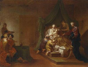 Niemiecki: Jakub błogosławi synów Józefa (Efraima i Manassesa) autorstwa Januarius Zick
