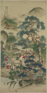 Chińscy mędrcy w ogrodzie autorstwa Japan, Meiji period