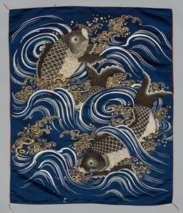 Pokrowiec na prezent (Fukusa) z karpem w falach autorstwa Japan, Meiji period